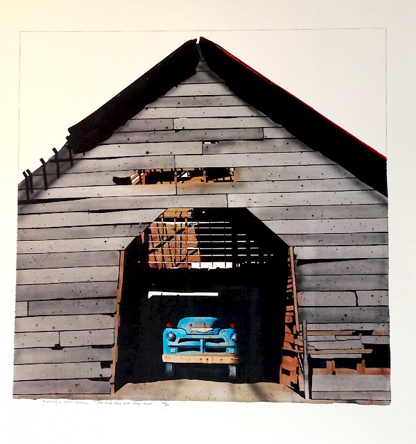 Pope County Barn with Chevy Truck (full view) - SOLD